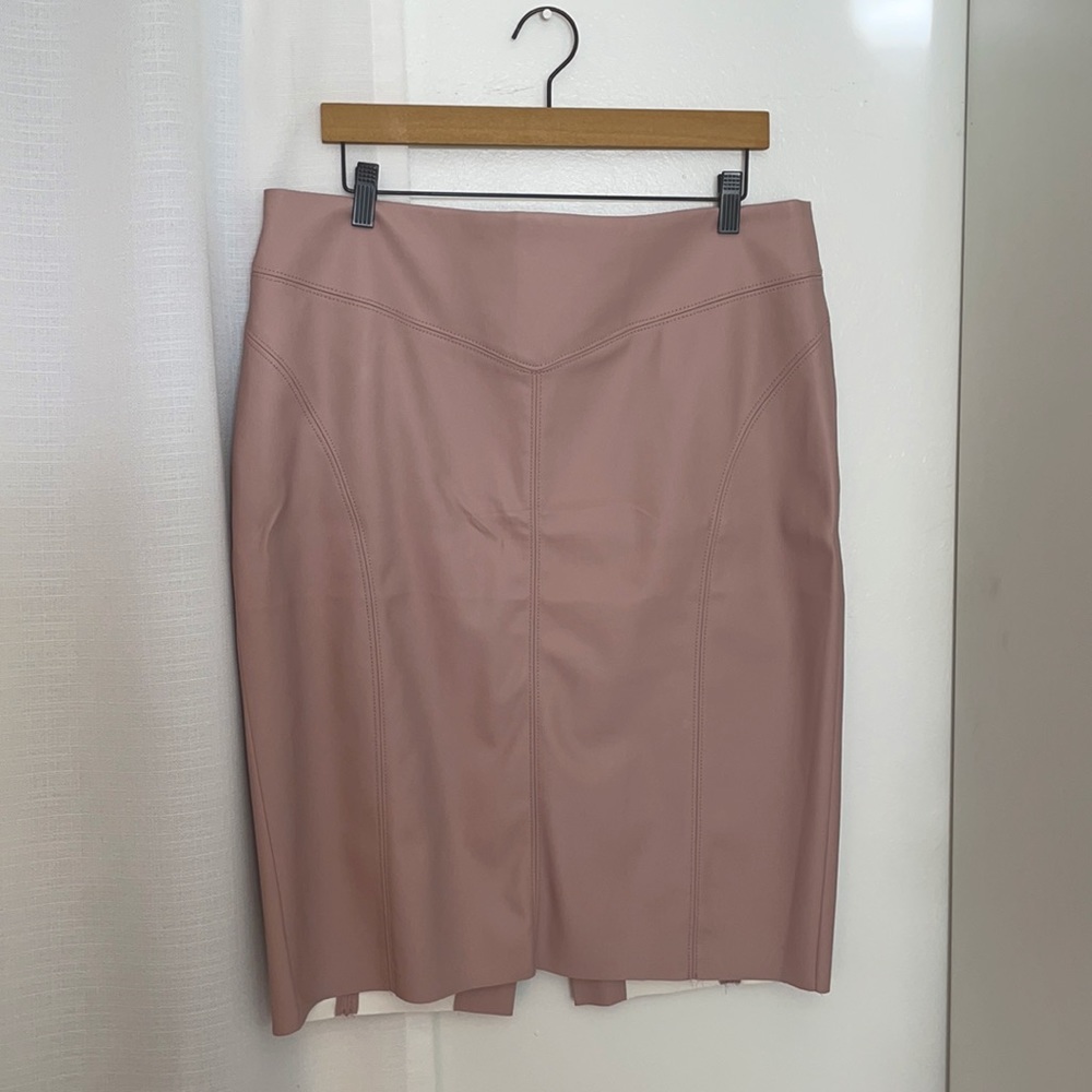 Faux leather pencil skirt